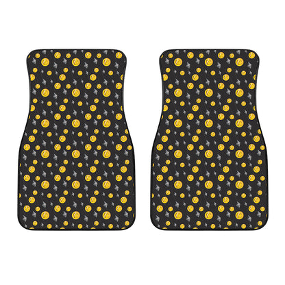 Bitcoin And Ethereum Pattern Print Front Car Floor Mats