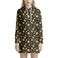 Bitcoin And Ethereum Pattern Print Pullover Hoodie Dress