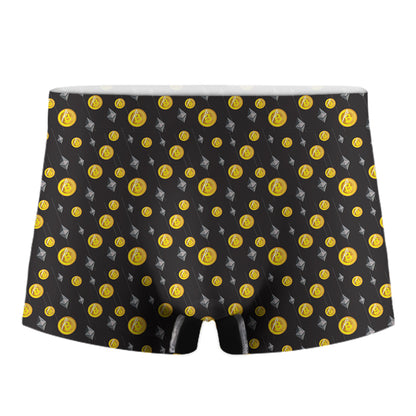 Bitcoin And Ethereum Pattern Print Men's Boxer Briefs