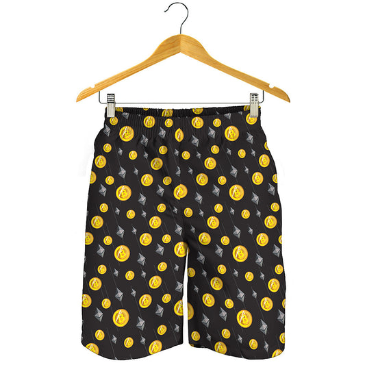 Bitcoin And Ethereum Pattern Print Men's Shorts