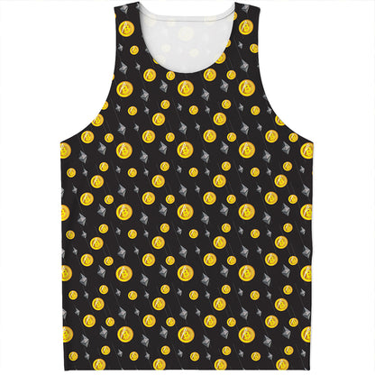 Bitcoin And Ethereum Pattern Print Men's Tank Top