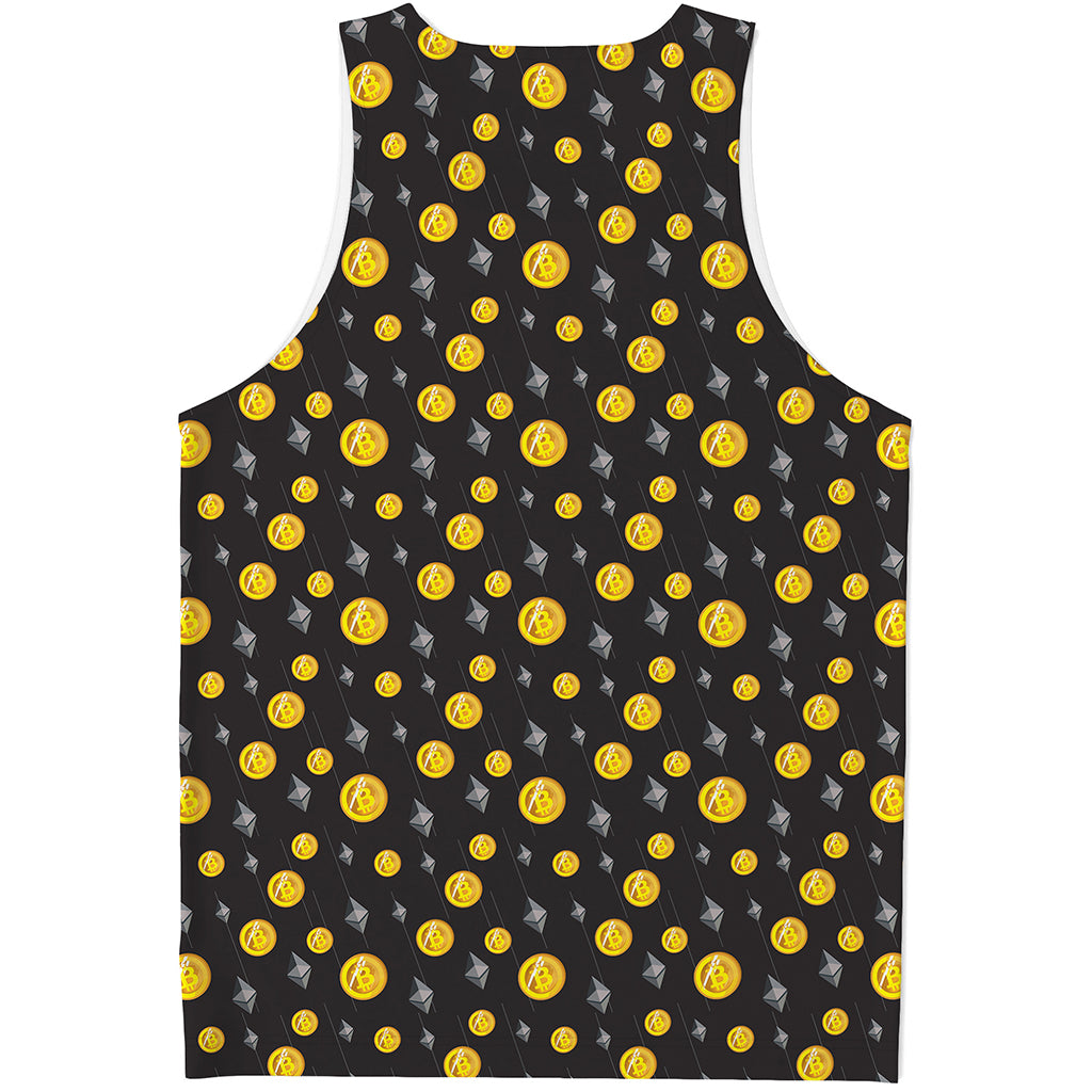 Bitcoin And Ethereum Pattern Print Men's Tank Top