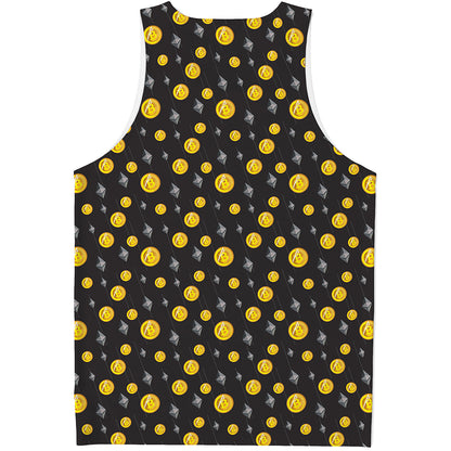 Bitcoin And Ethereum Pattern Print Men's Tank Top