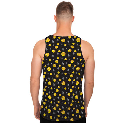 Bitcoin And Ethereum Pattern Print Men's Tank Top