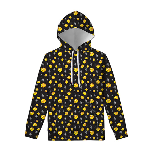 Bitcoin And Ethereum Pattern Print Pullover Hoodie