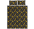 Bitcoin And Ethereum Pattern Print Quilt Bed Set