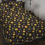 Bitcoin And Ethereum Pattern Print Quilt Bed Set