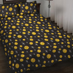 Bitcoin And Ethereum Pattern Print Quilt Bed Set