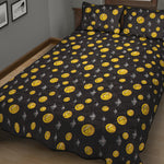 Bitcoin And Ethereum Pattern Print Quilt Bed Set
