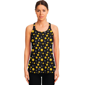 Bitcoin And Ethereum Pattern Print Women's Racerback Tank Top