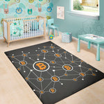 Bitcoin Connection Pattern Print Area Rug