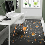 Bitcoin Connection Pattern Print Area Rug