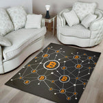 Bitcoin Connection Pattern Print Area Rug