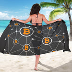 Bitcoin Connection Pattern Print Beach Sarong Wrap