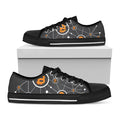 Bitcoin Connection Pattern Print Black Low Top Sneakers