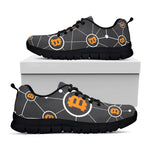 Bitcoin Connection Pattern Print Black Sneakers