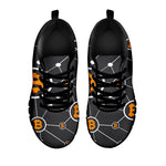 Bitcoin Connection Pattern Print Black Sneakers