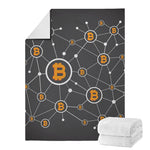 Bitcoin Connection Pattern Print Blanket