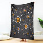 Bitcoin Connection Pattern Print Blanket