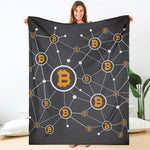 Bitcoin Connection Pattern Print Blanket