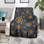 Bitcoin Connection Pattern Print Blanket