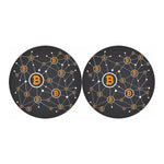 Bitcoin Connection Pattern Print Car Coasters