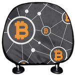 Bitcoin Connection Pattern Print Car Headrest Covers