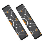 Bitcoin Connection Pattern Print Car Seat Belt Covers