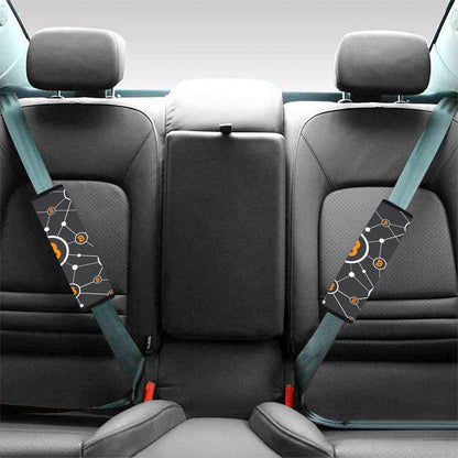 Bitcoin Connection Pattern Print Car Seat Belt Covers