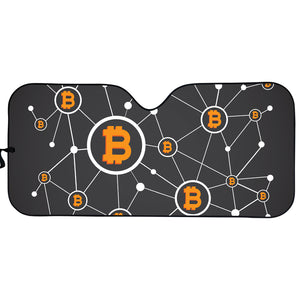 Bitcoin Connection Pattern Print Car Sun Shade