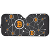 Bitcoin Connection Pattern Print Car Sun Shade