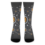 Bitcoin Connection Pattern Print Crew Socks