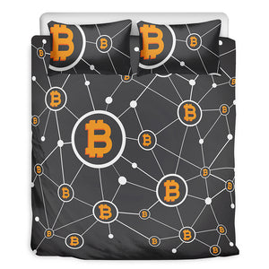 Bitcoin Connection Pattern Print Duvet Cover Bedding Set