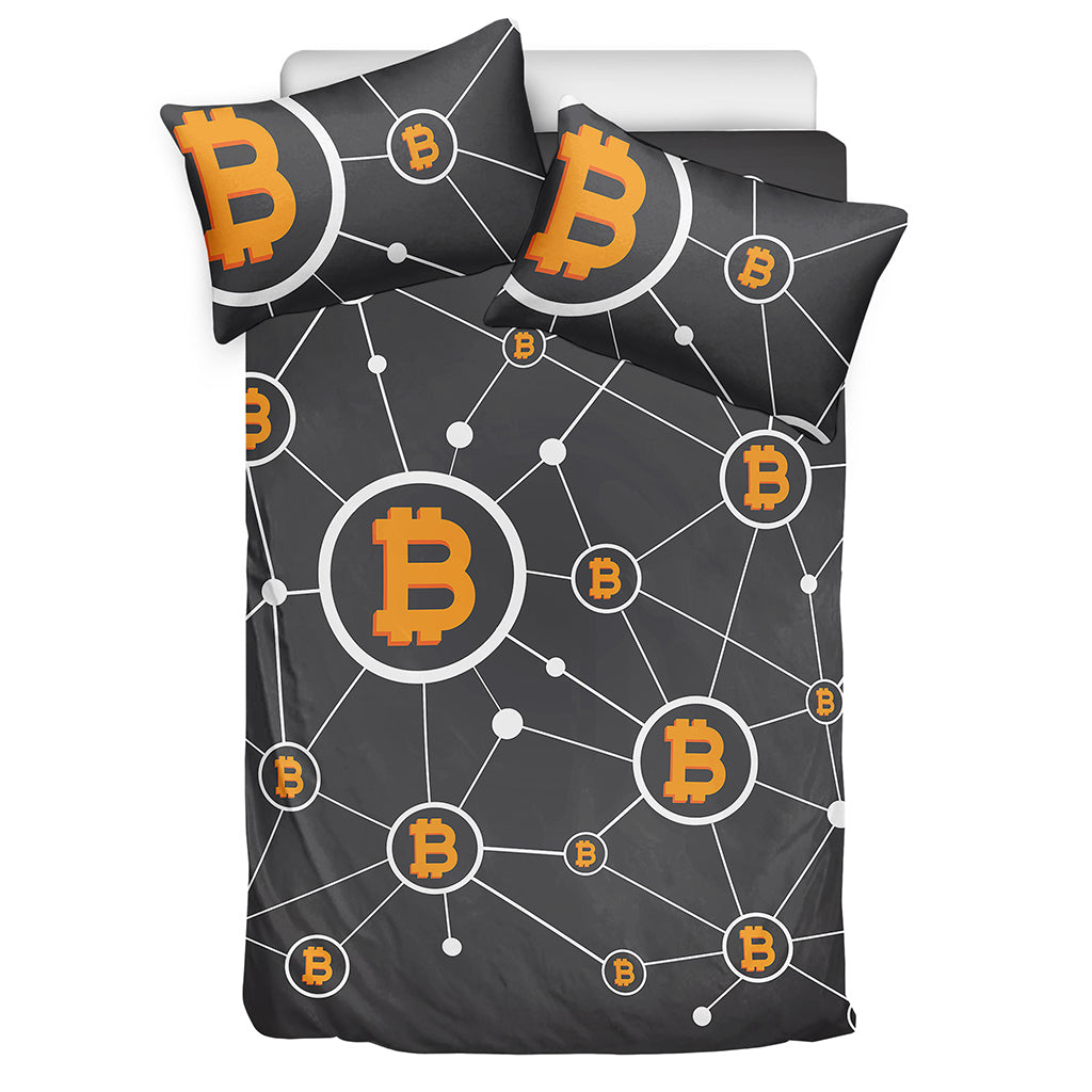 Bitcoin Connection Pattern Print Duvet Cover Bedding Set