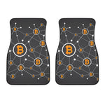 Bitcoin Connection Pattern Print Front Car Floor Mats