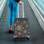 Bitcoin Connection Pattern Print Luggage Cover