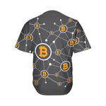 Bitcoin Connection Pattern Print Men's Baseball Jersey