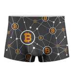 Bitcoin Connection Pattern Print Men's Boxer Briefs