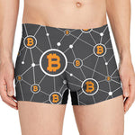 Bitcoin Connection Pattern Print Men's Boxer Briefs