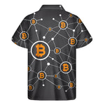Bitcoin Connection Pattern Print Men's Short Sleeve Shirt