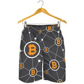 Bitcoin Connection Pattern Print Men's Shorts