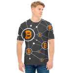 Bitcoin Connection Pattern Print Men's T-Shirt