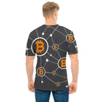 Bitcoin Connection Pattern Print Men's T-Shirt