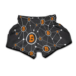 Bitcoin Connection Pattern Print Muay Thai Boxing Shorts