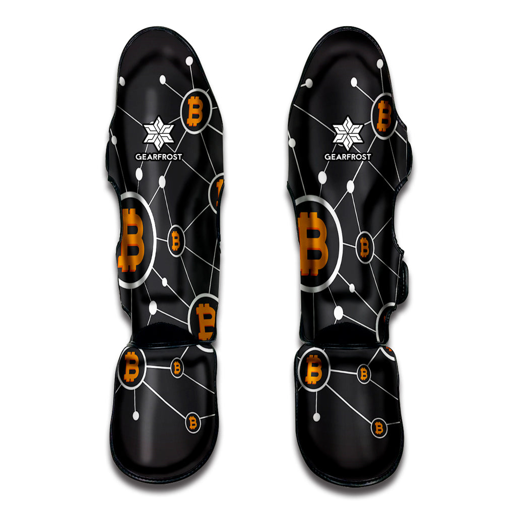 Bitcoin Connection Pattern Print Muay Thai Shin Guard