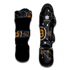 Bitcoin Connection Pattern Print Muay Thai Shin Guard