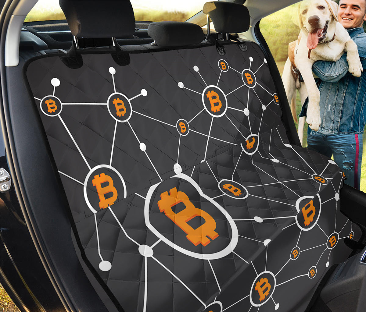 Bitcoin Connection Pattern Print Pet Car Back Seat Cover