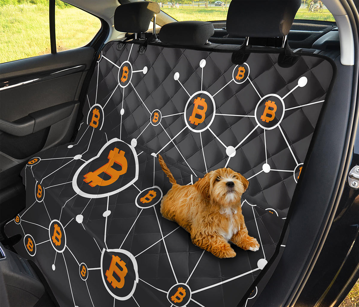 Bitcoin Connection Pattern Print Pet Car Back Seat Cover