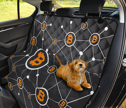 Bitcoin Connection Pattern Print Pet Car Back Seat Cover