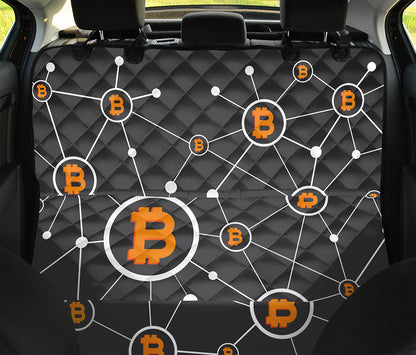 Bitcoin Connection Pattern Print Pet Car Back Seat Cover